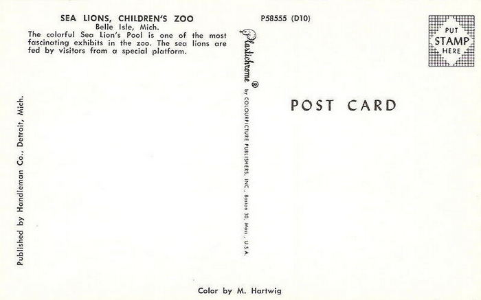 Belle Isle Childrens Zoo - Vintage Postcard (newer photo)